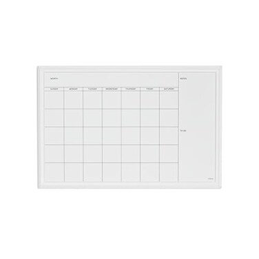 U Brands Magnetic Dry Erase Calendar Board, 30"x20", White Wood Style Frame, Includes Magnets