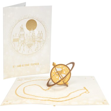 Harry Potter Time Turner Pop-Up Birthday Greeting Card - If I had a Time-Turner, We Could Celebrate Over and Over - Handcrafted Pop Up Card Gift - For Kids, Teens &amp; Adults - 5 x 7