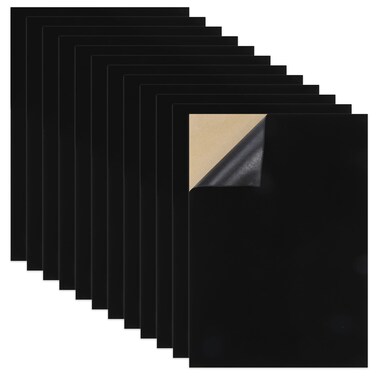 Caydo 12PCS Black Self Adhesive Felt Sheets, Soft Velvet Sticky Back Felt for Jewelry Box and Drawer Liner, Art and Craft Making(A4 Size)