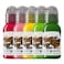 World Famous Botanical Mini Color Tattoo Ink Pigment Set of 5, Vegan, Professional Supplies, 1oz Bottles, Northern Lights, Everglades Green, Illuminati Yellow, Flying Pig Pink, Rose Red