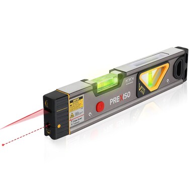 PREXISO 2-in-1 Laser Level 12 in Spirit Level with Light, 100Ft Alignment Point &amp; 30Ft Leveling Line, Magnetic Laser Leveler Tool for Construction Picture Hanging Wall Writing Painting Home Renovation