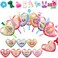 JOYIN 28 Packs Valentine Animal Pen with Greeting Cards, Stationery Gift Set for Kids, Classroom Exchange Prizes