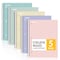 SUNEE Spiral Notebooks, 1-Subject, 5 Pack, College Ruled Paper, 8&quot; x 10-1/2&quot;, 70 Sheets per Notebook,3-Hole Punched Paper, Pink,Purple, Blue, Green, Yellow Spiral Lined Notebooks for School,Work