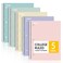 SUNEE Spiral Notebooks, 1-Subject, 5 Pack, College Ruled Paper, 8" x 10-1/2", 70 Sheets per Notebook,3-Hole Punched Paper, Pink,Purple, Blue, Green, Yellow Spiral Lined Notebooks for School,Work