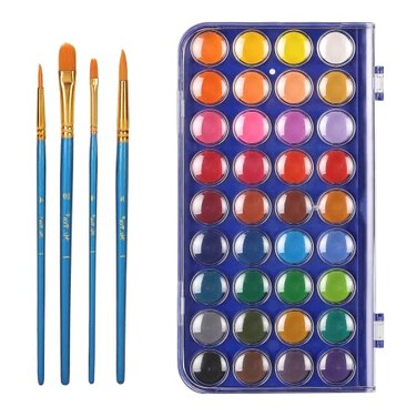 Mr. Pen- Watercolor Paint Set, 40 pcs, 36 Colors, Watercolor Paints, 4 Brushes, Non-Toxic Watercolor Paint, Portable Watercolor Set, Water Colors for Adults, Kids, Beginners and Artists