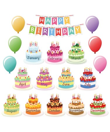 Mr. Pen- Happy Birthday Bulletin Board Set, 20 pcs, Bulletin Board Decorations, Birthday Board Classroom, Birthday Bulletin Board Decorations, Classroom Birthday, Classroom Decorations, Birthday Board