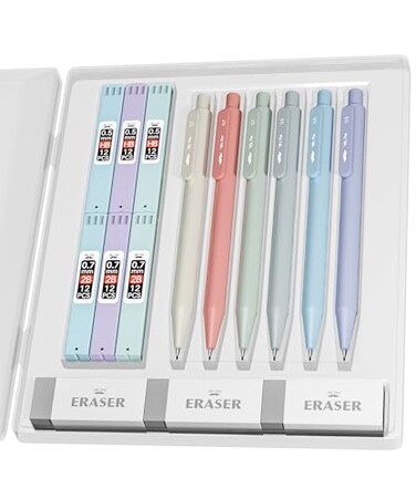 Mr. Pen- Pastel Mechanical Pencil Set with Lead Refills &amp; Erasers, 6 Pack, 2 Sizes, 0.5 &amp; 0.7mm, Aesthetic Mechanical Pencils Set, Pastel Mechanical Pencils, Christmas Gift
