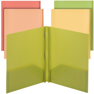 Mr. Pen- Plastic Folders with Pockets and Prong, 5 Pack, Assorted Colors, Pocket Folders, Folders with Prongs, File Folders with Fasteners, 2 Pocket Folder, Folder with Pockets, Two Pocket Folder