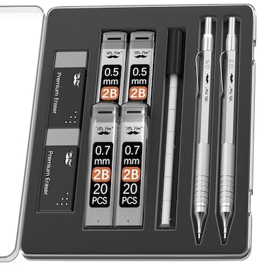 Mr. Pen- Metal Mechanical Pencil Set, 2 Sizes, 0.5 &amp; 0.7mm, Mechanical Pencils, Sketching Pencils, Drafting Pencil, Mechanical Pencil Metal, Lead Pencils, Christmas Gift