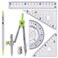 Mr. Pen- Geometry Set, 7 pcs, Compass for Geometry Compass Math, Geometry Kit with Storage Box, Math Compass, Geometry Set for School, Protractor and Compass Set, Drawing Tools, Ruler Set