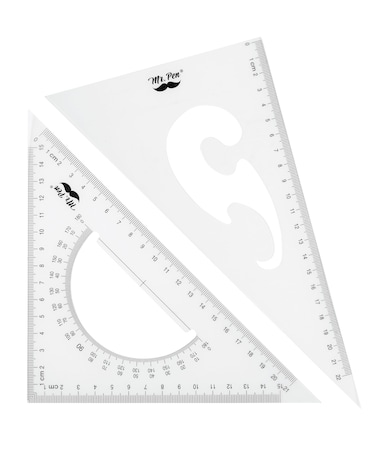 Mr. Pen- Triangle Ruler, 2 Pack, 22&amp;15cm, 30/60 &amp; 45/90, Right Triangle Ruler for Drawing, 30/60 Degree Triangle Plastic, 30 60 90 Triangle, Drawing Triangle Angle, 45 Degree Triangle Ruler
