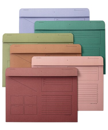Mr. Pen- Paper Pocket File Folder, 6 Pack, Assorted Colors, Lined Horizontal File Folders Letter Size, File Jacket Flat, File Jacket Folders, File Folder Jackets Letter Size, File Folders Closed Sides