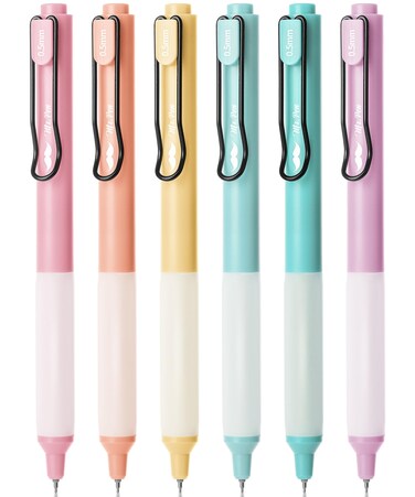 Mr. Pen- Retractable Gel Pens, 6 Pack, Black Ink Gel Pens, Pastel Barrels, Fast Dry, Gel Pens Fine Point 0.5mm, Retractable Pens, Cute Pens, Gel Ink Pens, Aesthetic Pens for Journaling Fine Tip Pens