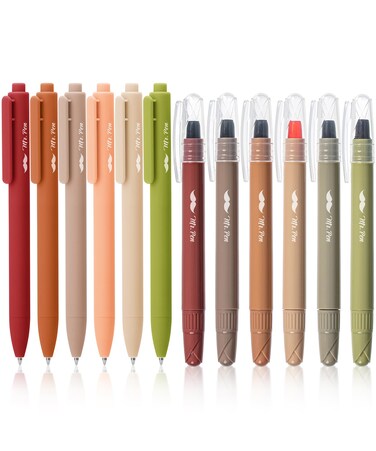 Mr. Pen- Bible Highlighters and Pens, 12 Pack, Gel Highlighters, Earthy Colors Bible Highlighters No Bleed, Gel Highlighter No Bleed Through, Aesthetic Pens, Gel Pens, Cute Pens