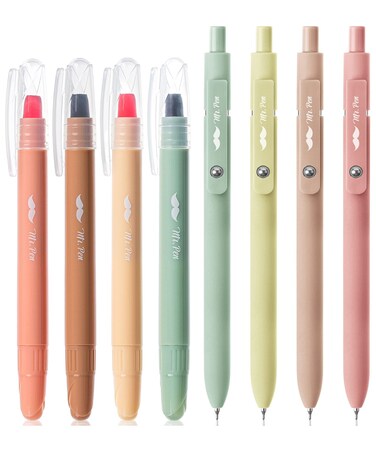 Mr. Pen- Bible Highlighters and Pens, 8 Pack, Gel Highlighters, Bible Highlighters No Bleed, Bible Journaling Kit, Gel Highlighter No Bleed Through, Bible Highlighter