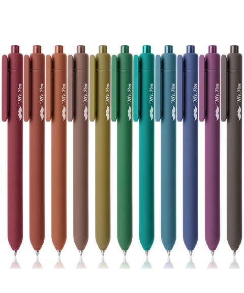 Mr. Pen- Retractable Gel Pens, 11 Pack, Unique Dark Vintage Ink Colors Gel Pens Fine Point 0.7mm, Fast Dry Vintage Pen, Retractable Pens, Gel Ink Pens, Aesthetic Pens for Journaling Fine Tip Pens