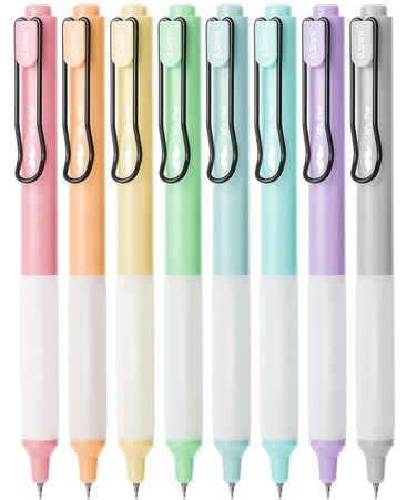 Mr. Pen- Retractable Gel Pens, 8 Pack, Black Ink Gel Pens, Pastel Barrels, Fast Dry, Gel Pens Fine Point 0.5mm, Retractable Pens, Cute Pens, Gel Ink Pens, Aesthetic Pens for Journaling Fine Tip Pens