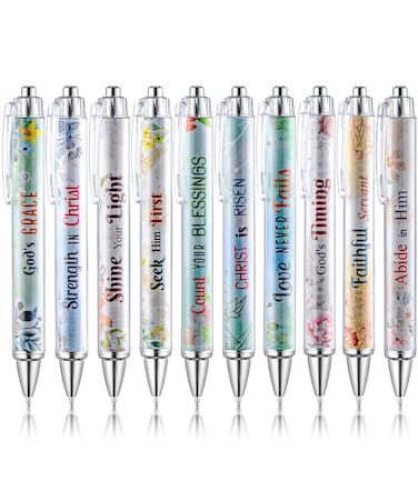 Mr. Pen- Christian Pen Set, 10 Pack, Floral Serenity, Black Ink, Bible Verse Pens, Christian Pens for Women, Bible Pens No Bleed Through, Ballpoint Pens Ballpoint, Christmas Gift