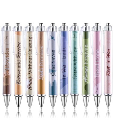 Mr. Pen- Christian Pen Set, 10 Pack, Simple Minimalism, Black Ink, Bible Verse Pens, Christian Pens for Women, Bible Pens No Bleed Through, Ballpoint Pens Ballpoint, Inspirational Pens, Christmas Gift