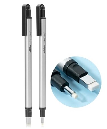 Mr. Pen- Pen Style Eraser, 2 Pack, Square &amp; Round Tip, Eraser Pen Eraser, Pencil Erasers, Eraser Pencil, Mechanical Eraser, Art Erasers for Drawing Erasers for Drawing, Precision Eraser, Art Eraser