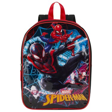 Marvel Spiderman Mile Morales Backpack for Boys 15"   Spiderman Bookbag for Kids Age 3-7   Toddler Kids Spiderman Backpack with Padded Straps &amp; Large Zip Compartment (Spiderman School Supplies)