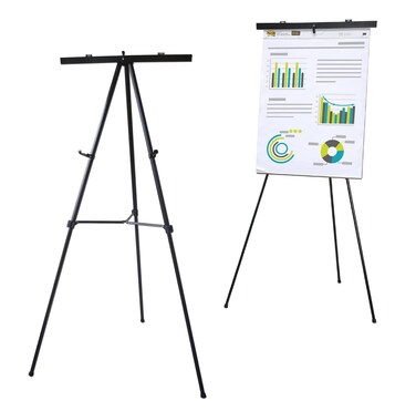 Lightweight Aluminum Flip-Chart Presentation Easel, 70 Inches, Black