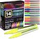 14 Pack Neon UV Fluorescent Acrylic Paint Pens, Double Pack of Both Extra Fine and Medium Tip Paint Markers, for Rock Painting, Mug, Ceramic, Glass, and More, Water Based Non-Toxic and No Odor