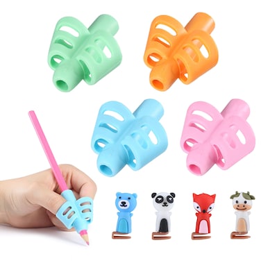 Mr. Pen- Pencil Grips for Kids Handwriting, 4 Pack with 4 Clips, Pencil Grips, Pencil Grips for Handwriting, Pencil Grippers for Kids, Pencil Holder for Kids, Pen Grip, Kids Pencil Grips