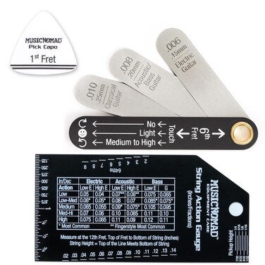 MusicNomad Truss Rod Gauge &amp; String Action Gauge Combo Bundle (MN614)