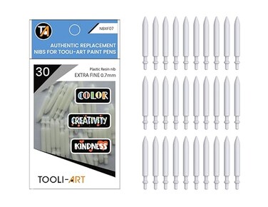 TOOLI-ART 30 Replacement Nibs Extra Fine Tip Paint Pens Acrylic Markers. Easy To Replace.