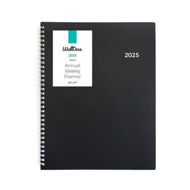 WallDeca 2025 Planner 8.5 x 11, Annual Weekly &amp; Monthly Planner, Jan 2025 - Dec 2025   Flexible Cover, Notes Pages, Twin-Wire Binding (2025 (8.5 x 11-Inch))