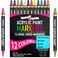 Acrylic Paint Markers Dual Tip (12 Pack) - Acrylic Markers Paint Pens for Rocks - Bold Acrylic Paint Pens Fine Tip and Dot Tip - Fabric Makers Permanent for Clothes Water Based Markers - Chalky Crown