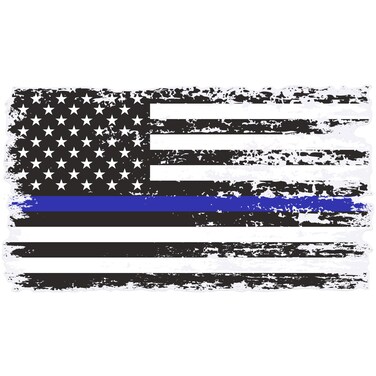 Stickios Thin Blue Line Sticker - Back The Blue American Flag Decal - Support Police Sticker for Cars, Trucks &amp; Windows - Made in The USA (5.9 x 3.3 inches) - Blue Line Tattered