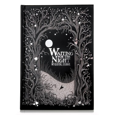 Conquest Journals Waiting for the Night Readers Journal, Gothic Inspired, Journaling for Reading, 150 Pages, 6'' x 8.5'', Lay-Flat Binding, 2 Ribbon Bookmarks &amp; 1 Bookish Sticker Sheet, Gothcore Merch