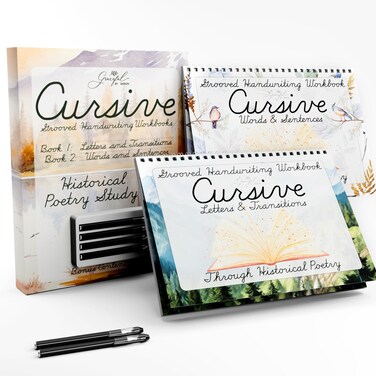 Grooved Cursive Handwriting Workbook by Graceful By Design - Magic Reusable Grooved Handwriting Practice for Kids and Cursive Workbook for Kids Ages 8-12