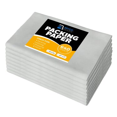 Bryco Goods Packing Paper Sheets for Moving - 20lb - 640 Sheets of Newsprint Paper - Must Have in Your Moving Supplies - 27" x 17" - Made in USA