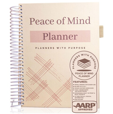 Planners with Purpose End of Life Planner - Guided Final Arrangements When I&#39;m Gone Workbook Organizer Notebook for Beneficiary Info, Will Preparation, Last Wishes, Funeral Planning - Peace of Mind B5