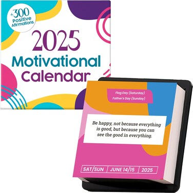 2025 Motivational Calendar   Includes 300+ Positive Quotes and Affirmations, Enjoy a Whole Year of Inspirational Quotes, Phrases &amp; Affirmations for Success, Happiness &amp; Personal Growth