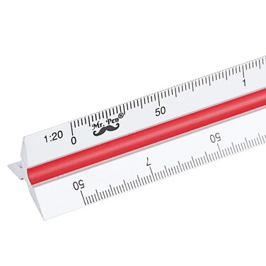 Mr. Pen- Metric Engineer Scale Ruler, Ruler, 12&quot; Aluminum Scale Ruler, Triangular Scale, Scale Ruler for Blueprint, Triangle Ruler, Metric Engineering, Drafting Ruler, Engineering Scale