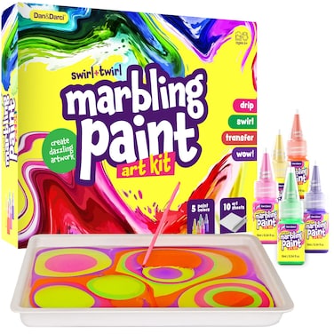 Marbling Paint Art Kit for Kids - Arts &amp; Crafts Gifts for Girls &amp; Boys Ages 6-12 Years Old - Easter Craft Kits Set - Gift Ideas Activities Toys Age 6 7 8 9 10 Year Olds - Marble Painting Sets