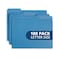 File Folder, 1/3 Cut Tab, Letter Size, Blue, Great for Organizing and Easy File Storage, 100 Per Box