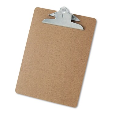 Universal UNV40304 1.25 in. Clip Capacity 8.5 in. x 11 in. Hardboard Clipboard - Brown