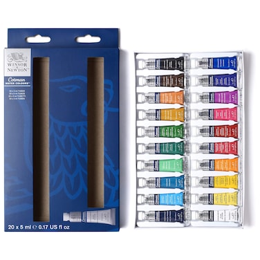 Winsor &amp; Newton Cotman Watercolor Paint Set, 20 Colors, 5ml (0.17-oz) Tubes