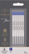 Parker QUINKflow Ballpoint Pen Ink Refills, Fine Tip, Blue, 6 Count Value Pack (2025157)
