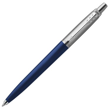 PARKER Ballpoint Pen, Jotter, Navy, M, Stainless Steel, Writing Colour: Blue, 2123427