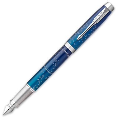 Parker IM Premium Special Edition Submerge Fountain Pen Fine Nib Black Ink with Blue Prestige Box (Pack of 1) 2152992Z