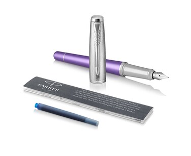 Parker Urban Fountain Pen, Premium Violet, Medium Nib with Blue Ink Refill (1931620)