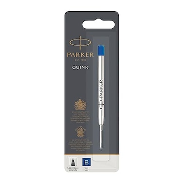 PARKER QUINKflow Ballpoint Pen Ink Refill, Broad Tip, Blue