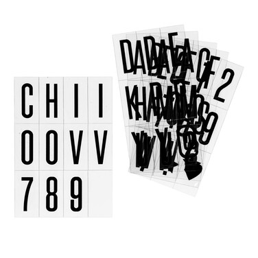 kwmobile Cinema Light Box Letters A4 Size - 105 Pieces Black Replacement Letters for Sign Letters Numbers and Symbols