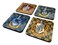 Harry Potter Shields Coaster Set, Multi-Colour, 10 x 10 cm (4 Pieces)